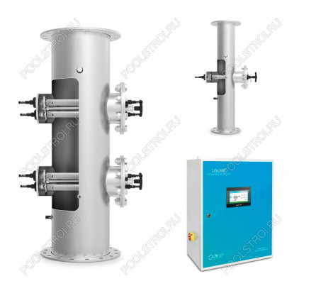 Ультрафиолетовая установка LIfetech TOP 252м3, DN250, 2*3kw, 18000h, Ручная очистка